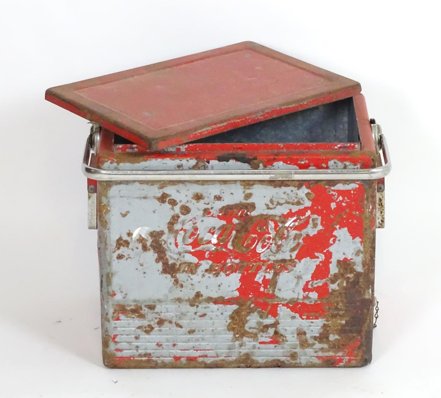 Vintage Retro, Mid Century: a metal Coca Cola ice box / cool box, 16" tall, 18" wide, 12" deep - Image 3 of 5