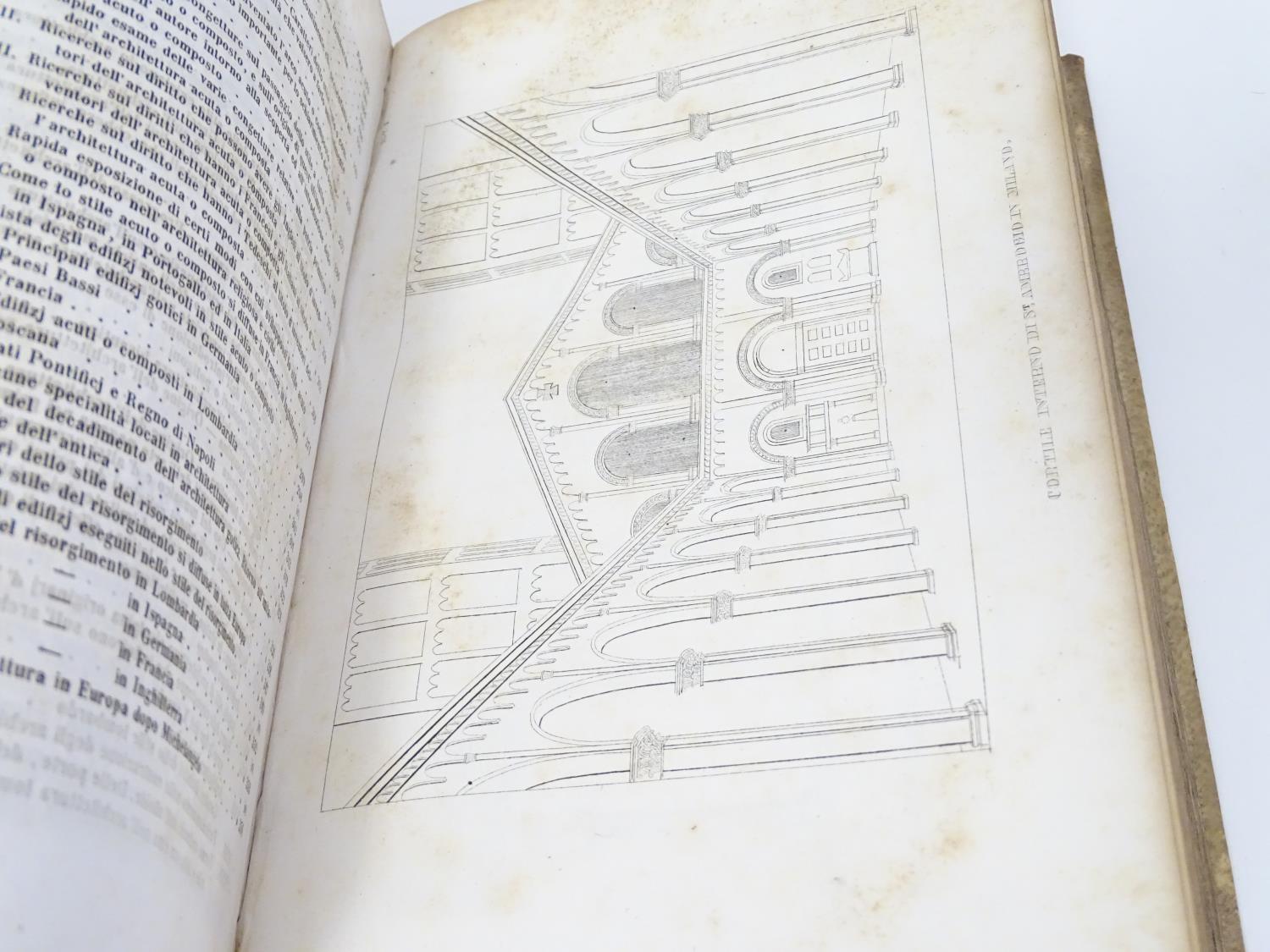 Book: Storia Dell' Architettura, by Thomas Hope, trans. A Baron, pub. Paolo Lampato 1840, vellum - Image 12 of 14