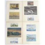 Monogrammed FHB, XIX, Watercolours, Ten marine / maritime ship views depicting shipping in Chinese