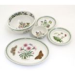 Five items of Portmeirion wares comprising a large bowl, an oval serving plate, two dishes and a