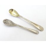 Two small silver salt / mustard spoons. Hallmarked Birmingham 1902 maker Levi & Salaman and