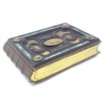 A late 19thC Austrian box formed as a book by Auguste Klein, the cover with inlaid carved panels