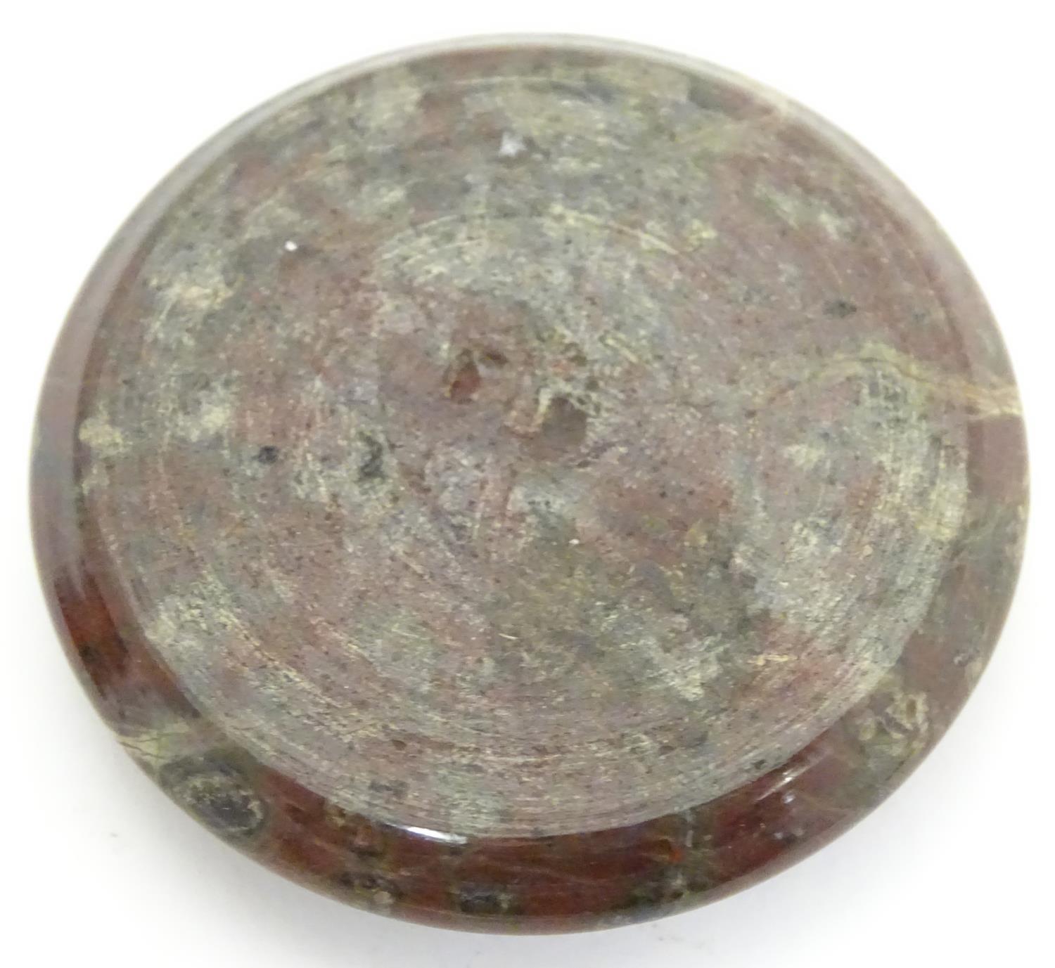 A pocket compass within an agate hardstone mount. Approx. 1 3/4" diameter Please Note - we do not - Image 4 of 5