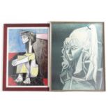 After Pablo Picasso (1881-1973), Two lithographs, Femme Accroupie - Crouching Woman, a 1954 portrait
