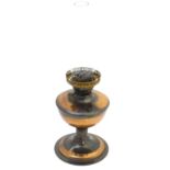 A late 19thC / early 20thC oil lamp with glass chimney. Approx 19 1/2" high overall. Please Note -