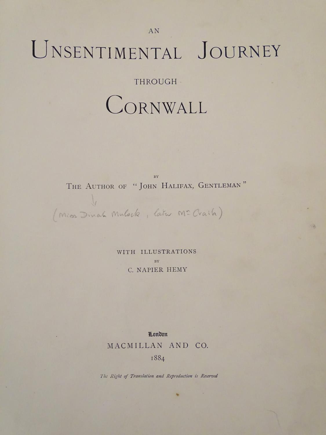 Book: An Unsentimental Journey through Cornwall, by Dinah Mulock Craik, illustrated by C. Napier - Image 2 of 7