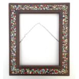 A 20thC wooden frame with ceramic fragment mosaic border. Approx. 19 1/2" x 16 1/4" overall Please