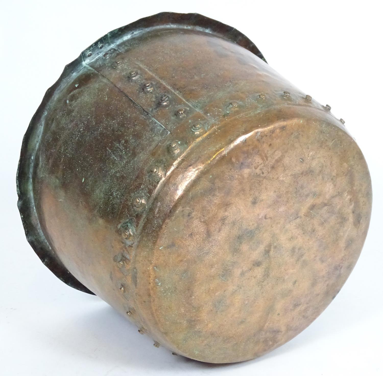 A Victorian copper of riveted construction. Approx. 14" high x 21 3/4" diameter Please Note - we - Image 5 of 5