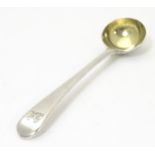 A Geo III old English pattern silver salt spoon with gilded bowl, hallmarked London 1798 maker