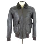Vintage clothing/ fashion: A vintage brown leather jacket by The Cockpit Clothing Company c1980's,