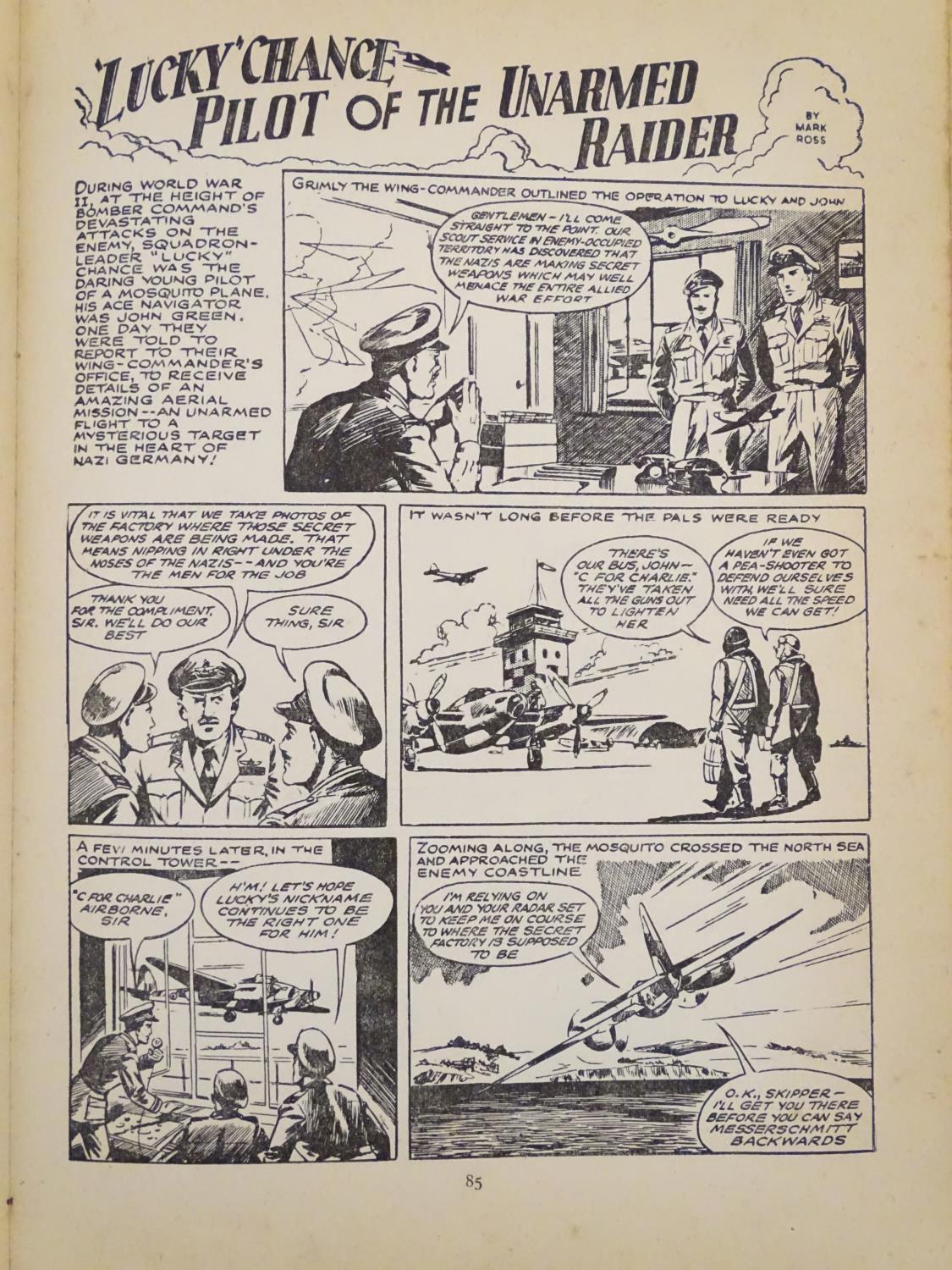 Book: Lion Annual 1958, pub. Fleetway House, featuring the comics Prisoners of the Space Outlaws, - Image 6 of 9