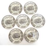 Seven Royal Doulton plates with transfer decoration entitled Voortrekker-Eeufees, made to