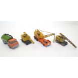 Toys: Four Dinky Toys die cast scale model vehicles comprising Johnston Road Sweeper, no. 449; Dinky