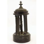 A 19thC stylised model of the Temple of Venus on a turned marble socle. Approx. 9 3/4" high Please