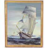 P. J. Stuckey, XX, Marine School, Oil on canvas, The Topsail Schooner, Result, built in