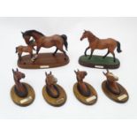Two Royal Doulton horse figurines to include Spirit of Affection, modelled as mare and foal on an
