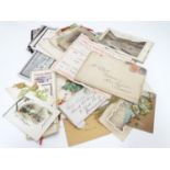 An assortment of Victorian, Edwardian and later ephemera, to include Christmas cards, numerous