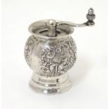 A Dutch silver pepper grinder / mill . Approx 3" high Please Note - we do not make reference to