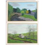 A. H. Broomhead, A pair of oils on board, The River Wharfe at Yokenthwaite; and The River Wharfe