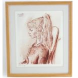 After Pablo Picasso (1881-1973), Limited edition coloured giclee print, no. 159/595, 1954 Portrait