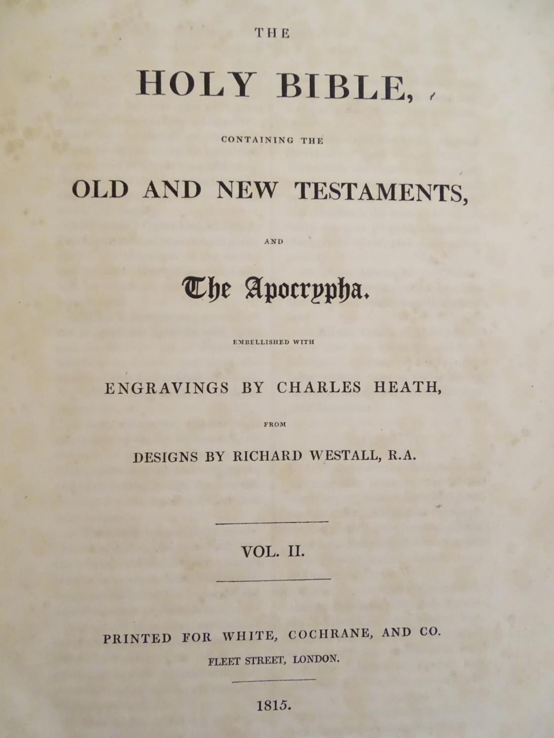 Book: The Holy Bible, illustrated by Charles Heath / Richard Westall, pub. White Cochrane and Co - Image 9 of 10