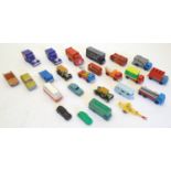 Toys: A quantity of assorted toy cars / vehicles, to include Lesney models Austin A50, no. 36;