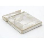 A Victorian mother of pearl card case of rectangular form. Approx. 4 1/4" x 3 1/4" Please Note -