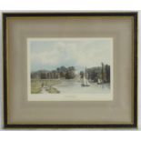 Richard Gilson Reeve after William Westall, Coloured print, Cullum Court, Henley Upon Thames, Seat