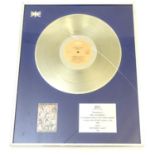 Music Memorabilia / Pop Record: A framed Silver disk for The Bangles 1986 CBS album ' Different