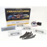 Toys/ railway: A boxed N gauge, diesel fuel freight train set by Graham Farish/ Bachmann. Includes a