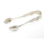 Silver sugar tongs hallmarked Birmingham 1904 maker William Devenport 3 1/4" long Please Note - we