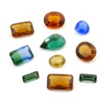 Ten assorted semi precious stone, various cuts. The largest approx. 1" long (10) Please Note - we do