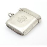 A silver vesta hallmarked Birmingham 1903 maker S Blanckensee & Son Ltd 1 3/4" high Please Note - we