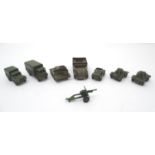 Toys: A quantity of Dinky Toys die cast scale model military vehicles comprising Armoured Car, no.