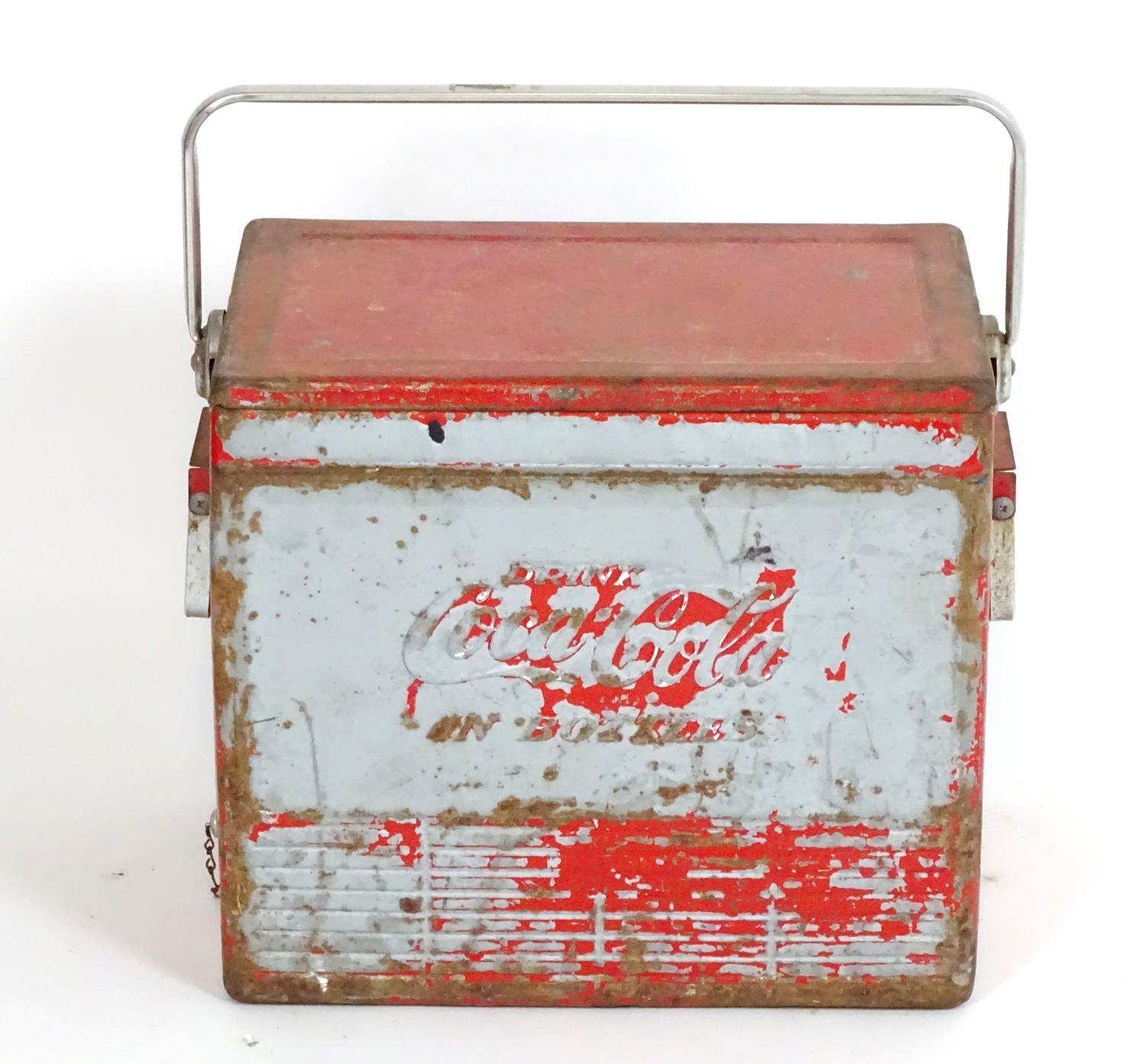 Vintage Retro, Mid Century: a metal Coca Cola ice box / cool box, 16" tall, 18" wide, 12" deep - Image 4 of 5