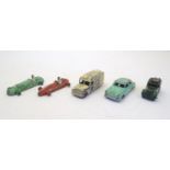 Toys: Five Dinky Toys die cast scale model cars comprising Maserati, no. 231; H W M, no. 235;