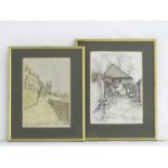 L. Walsh, XX, A pair of hand coloured limited edition prints, Merton College, Oxford, no. 5/100, and