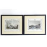 C. Hall after W. Tombleson, XIX, Two hand coloured engravings, Westminster Bridge and London Bridge,