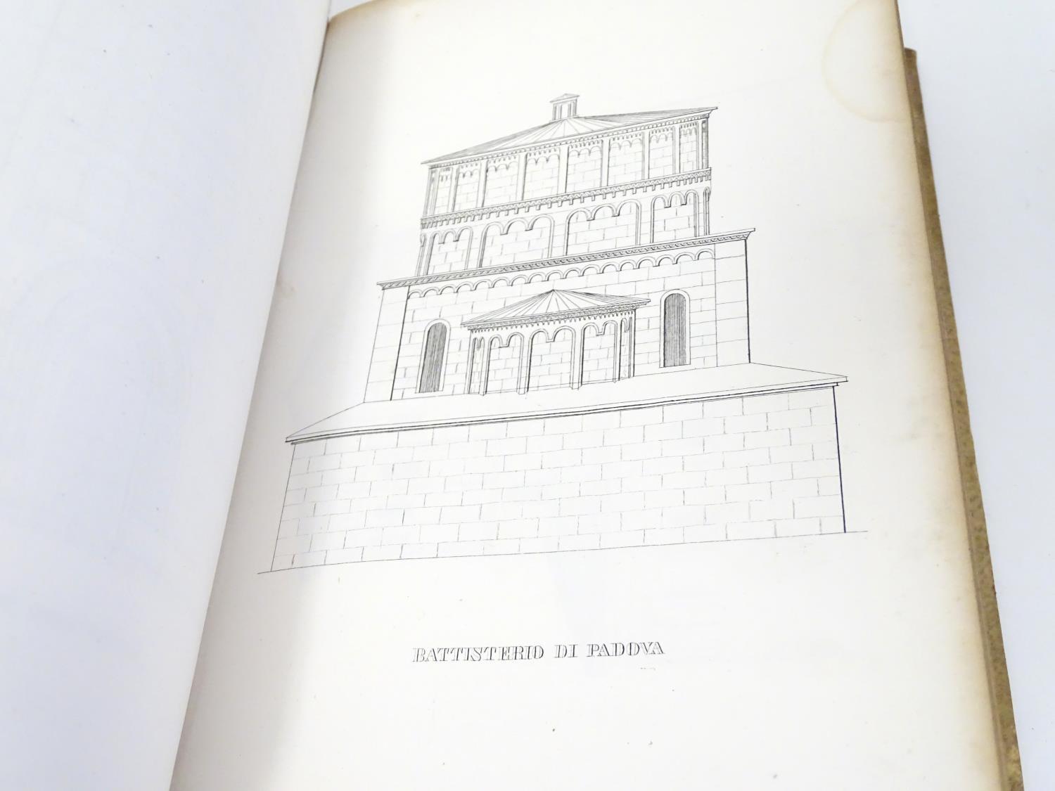 Book: Storia Dell' Architettura, by Thomas Hope, trans. A Baron, pub. Paolo Lampato 1840, vellum - Image 11 of 14