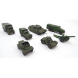Toys: A quantity of Dinky Toys die cast scale model military vehicles comprising Armoured Command