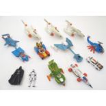 Toys: A quantity of assorted novelty die cast and plastic scale model vehicles and figures to