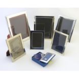 Assorted late 20thC / 21stC photograph frames with silver plate surrounds. the largest 12 1/2" x 10"