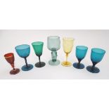 Assorted 19th and 20thC glassware to include various pedestal glasses, including one by Powell /