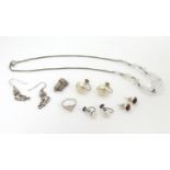 Assorted jewellery to include drop earrings formed as cats, stud earrings etc Please Note - we do