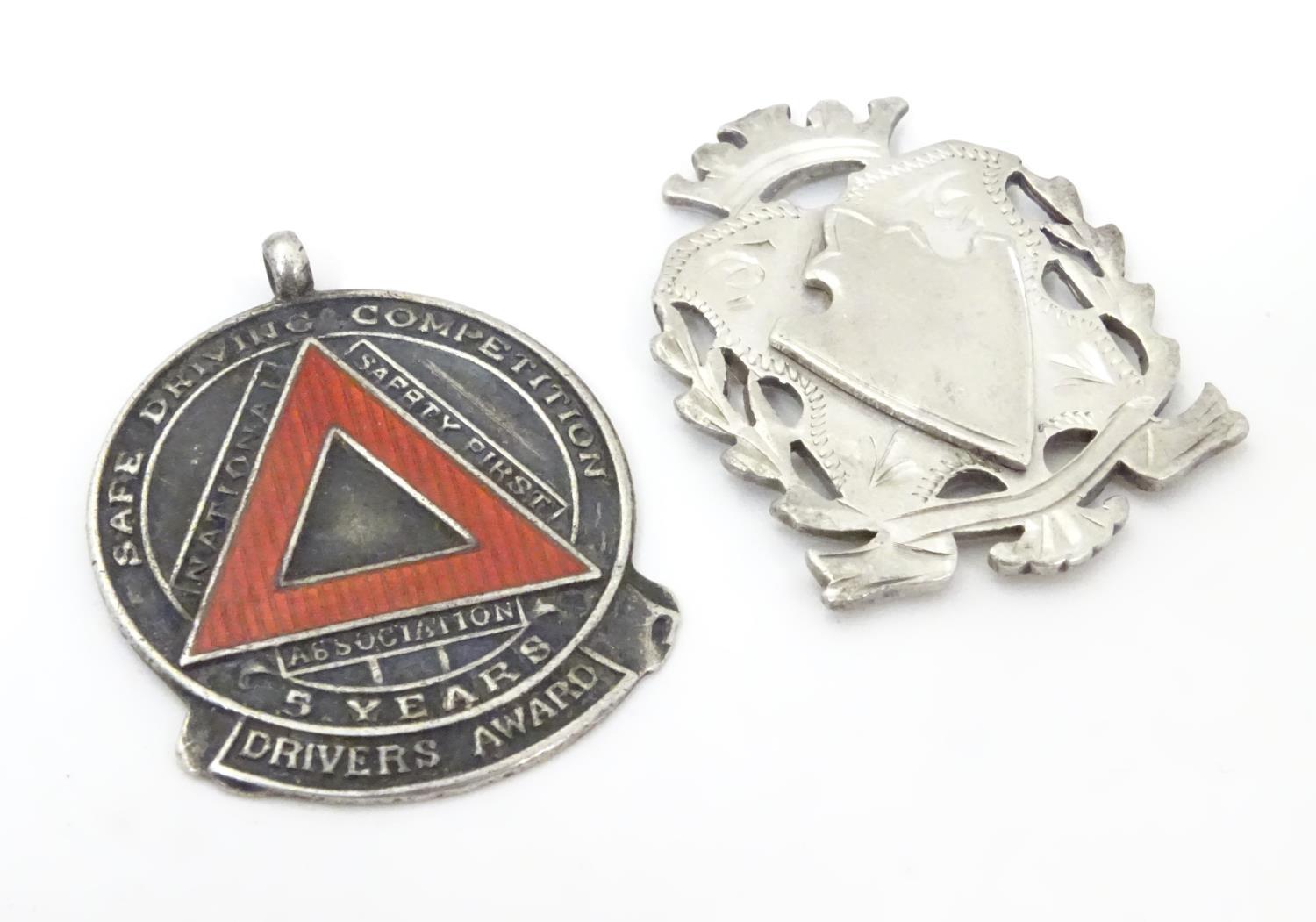 A hallmarked silver fob medal, the obverse decorated with the insignia of the National Safety - Image 2 of 10