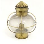 A lifeboat / ships lamp by Sherwoods Ltd Birmingham with glass globe. Approx 11" high Please