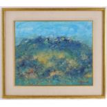 Indistinctly signed Zorizzi ?, 20th century, Oil on board, An abstract Mediterranean landscape.