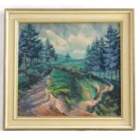 Elizabeth Fearnside, 20th century, Oil on canvas, A wooded landscape scene. Signed lower left and