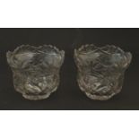 A pair of cut glass bon bon bowls / epergne bowls. 3" high Please Note - we do not make reference to