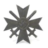 Militaria: a WWII/WW2/Second World War German War Merit Cross ('Kriegsverdienstkreuz') badge, 1 7/8"